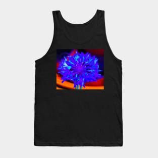 Inverted Bright Blue Wild Flower Tank Top